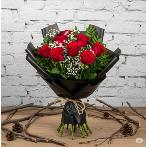 9'lu Kırmızı Gül Buketi